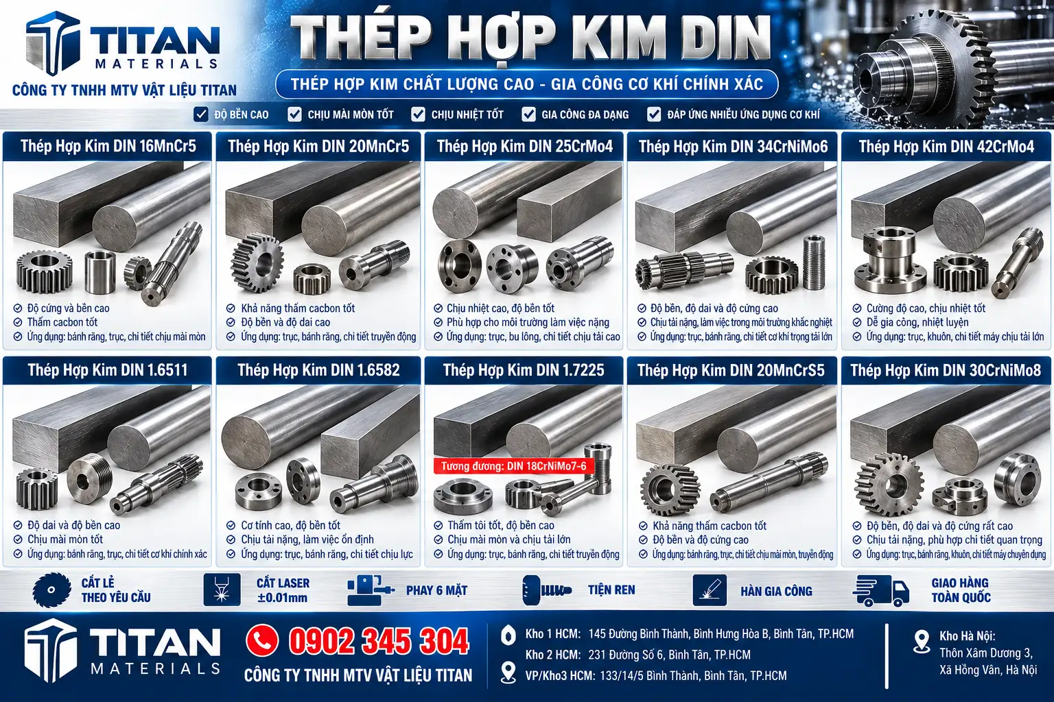 THÉP HỢP KIM DIN 18CrNiMo7-6